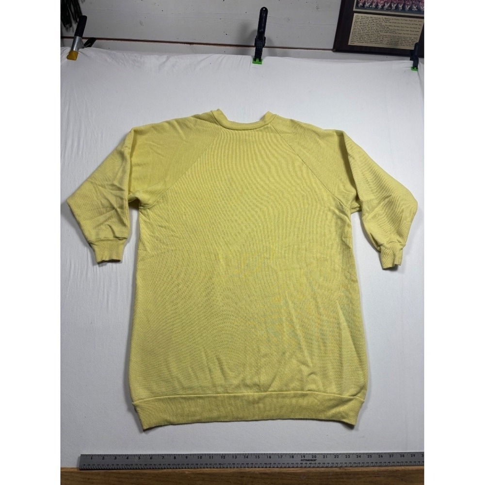 Women's Large Tultex Yellow Crewneck Sweatshirt Raglan Long Sleeve Pullover